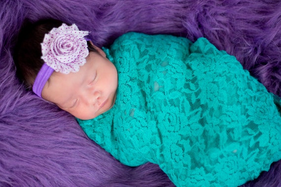 695 New baby headband plain 847 Baby Headband Purple Polka Dots Simple Plain Shabby   Gift or Photo   