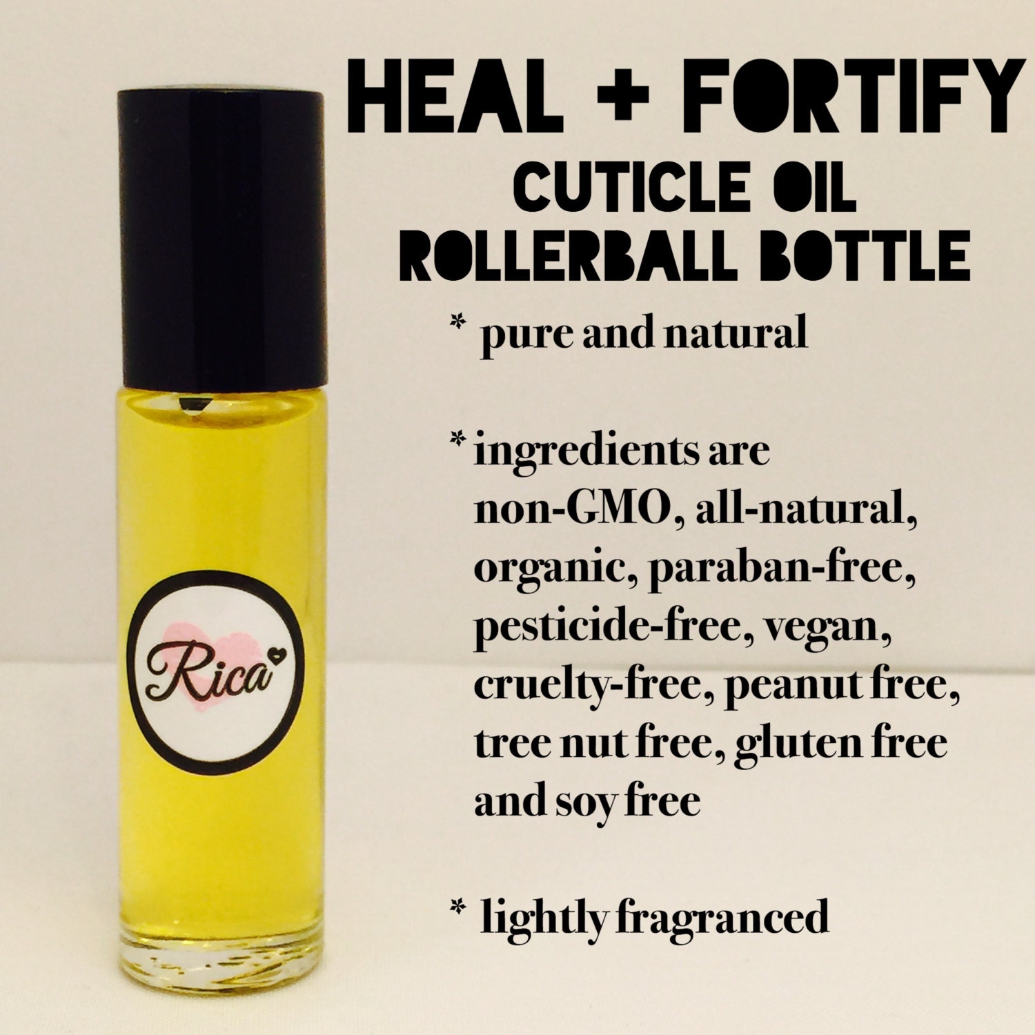 Heal Fortify Cuticle Oil Rollerball Bottle 10mL Organic and
