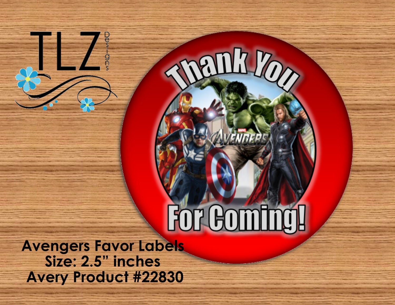 Avengers Favor Labels Printable Digital Instant by TLZDesigns