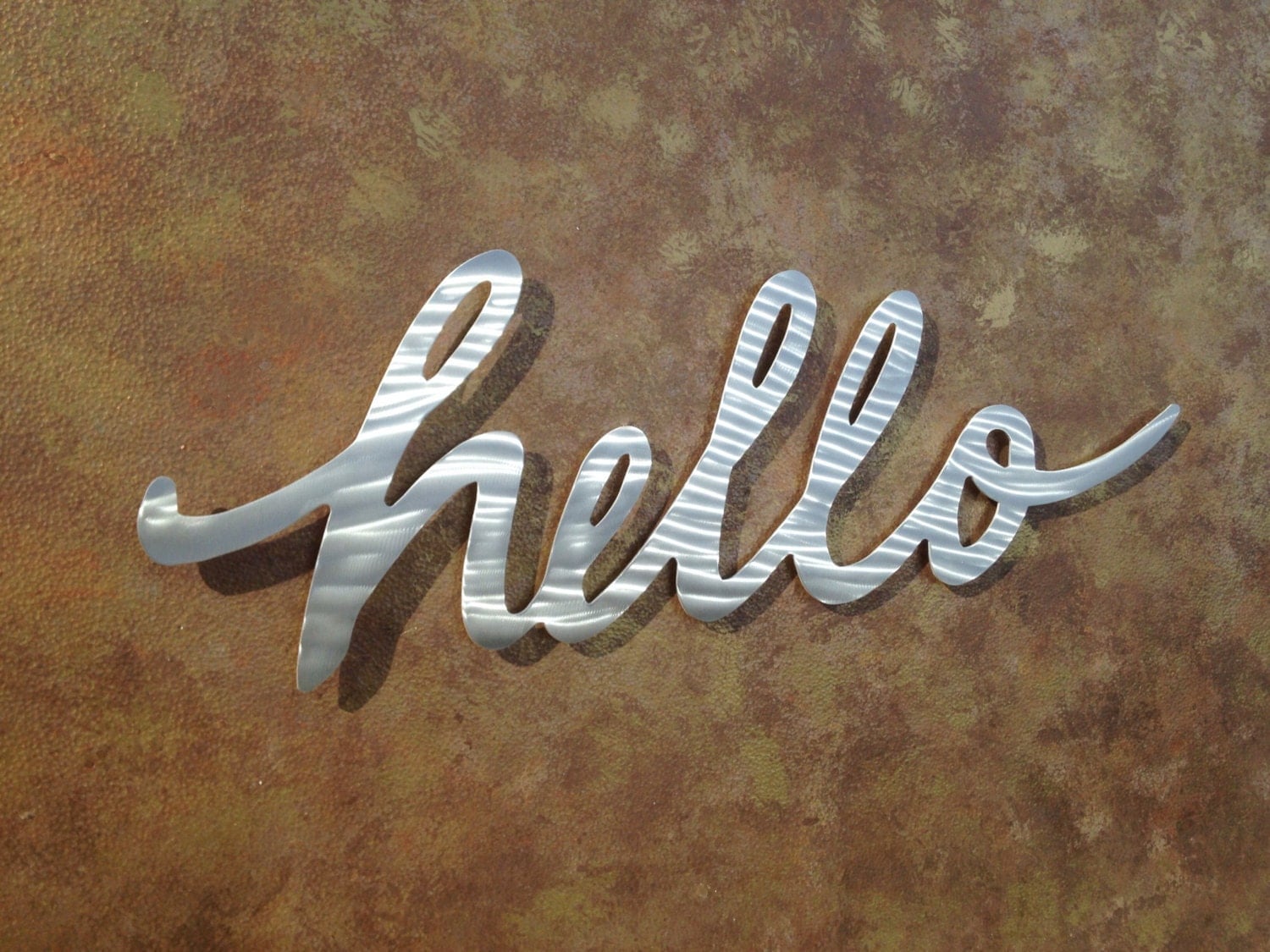 Hello Metal Wall Art Word Art Wall Decor Wall by INSPIREMEtals