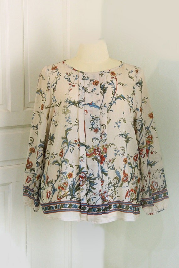 Items similar to 50 Sale!!!!Cotton Silk Classic Blouse Plus Size 20W