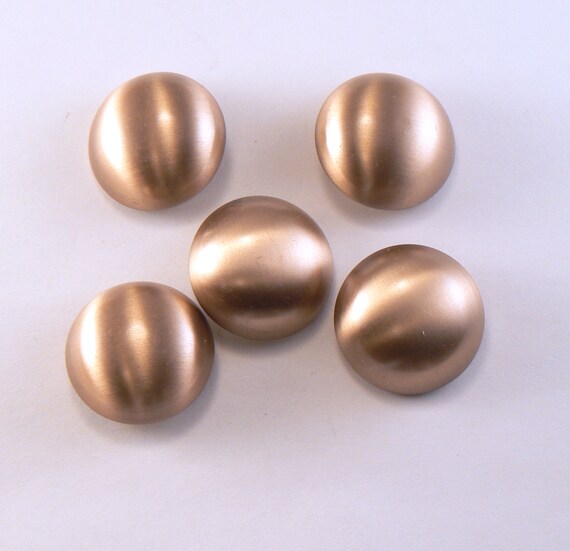 5 Brass Buttons Dome Metal Shank Buttons Gold Half Ball