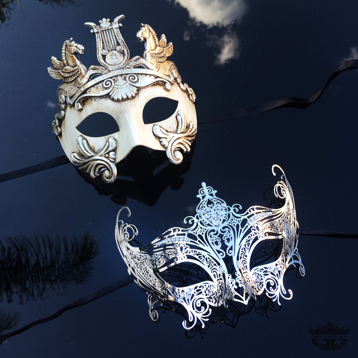 Couples Masquerade Mask His & Hers Masquerade Mask By 4everstore