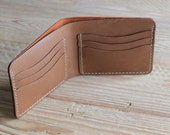Handmade Six Slot Leather Men's Bifold Wallet - Made in USA - Handstitched - Horween Leather - Custom Monogram - Brown