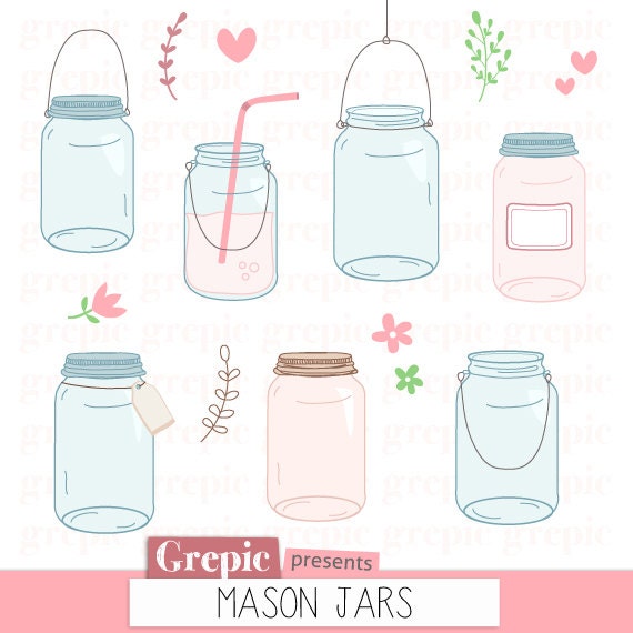 wedding mason jar clip art