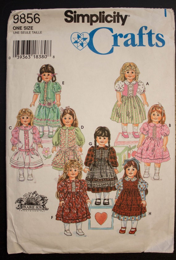 Simplicity Crafts 9856 18 inch Doll Clothes Pattern