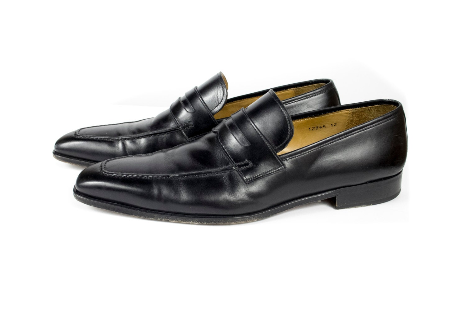 Magnanni Black Spanish  Leather Loafers Mens dress  shoes  12 M