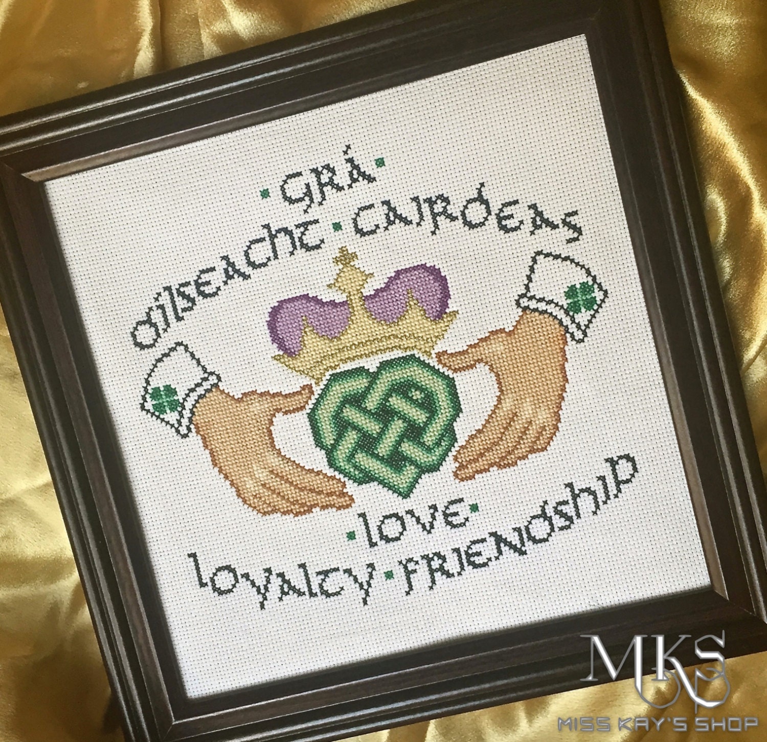 Claddagh Irish Celtic Cross Stitch Pattern Instant