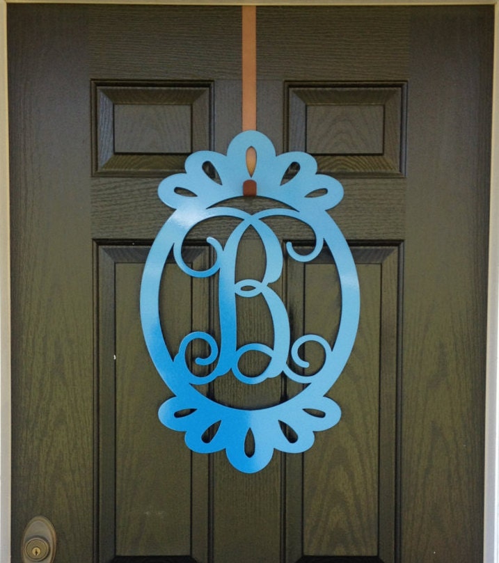 Front Door Decorations Monogram Door Hanger by HouseSensationsArt