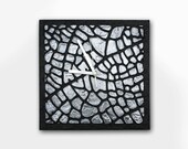 Black CLOCK Black wall clock, Black unique home decor silver black wall clock modern office decor