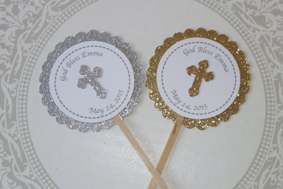 Baptism Cupcake Toppers Religious Cupcake Toppers Baptism