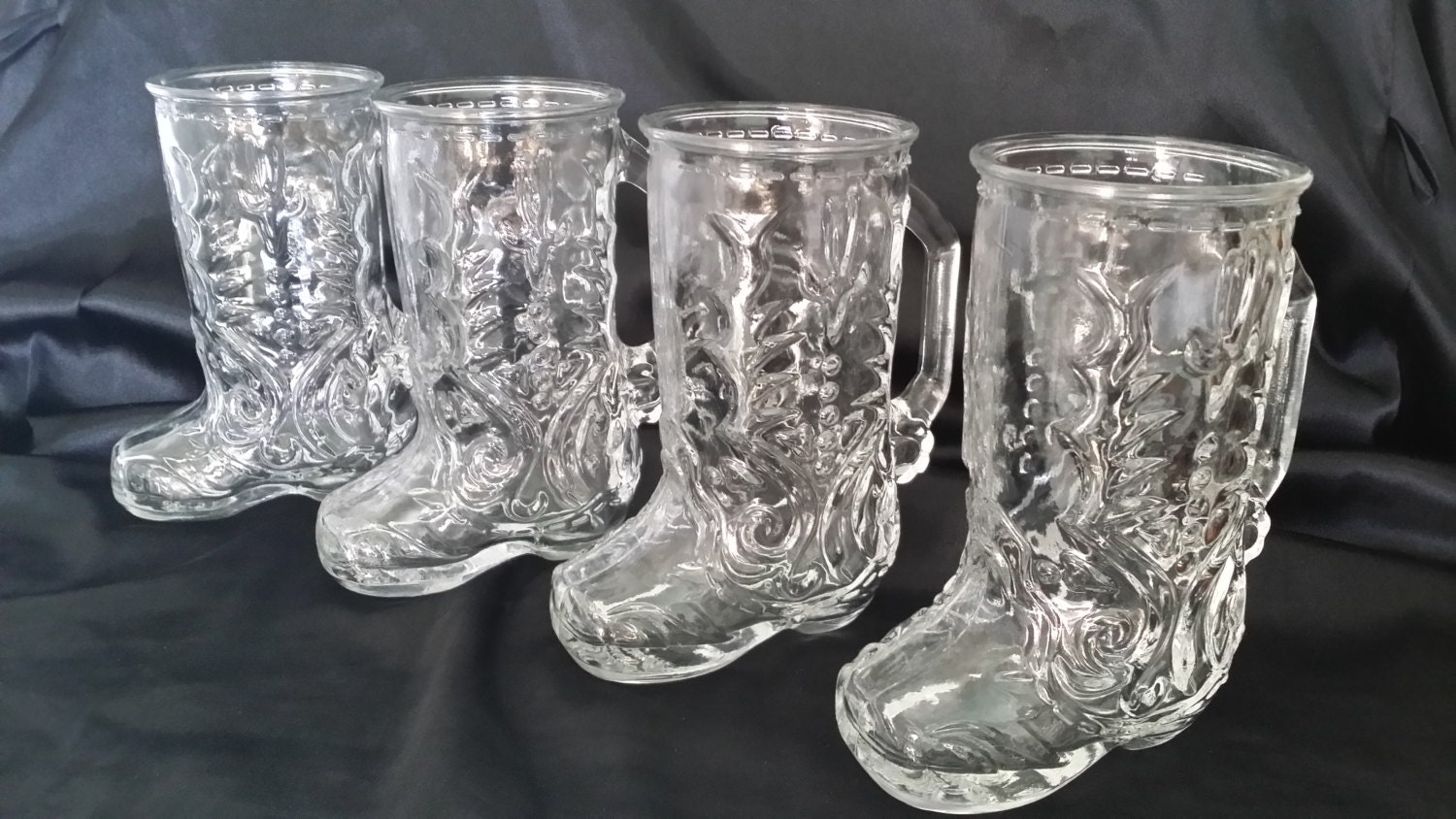 large glass boot mug