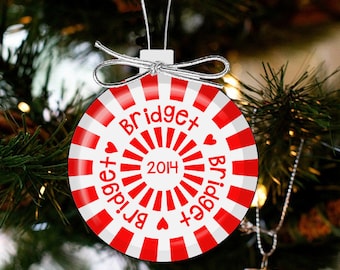 personalized christmas ornament peppermint candy holiday ornament CCCO