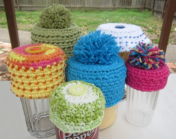 Crochet Pattern Glass and Soda Can Covers - Easy Digital Crochet ...