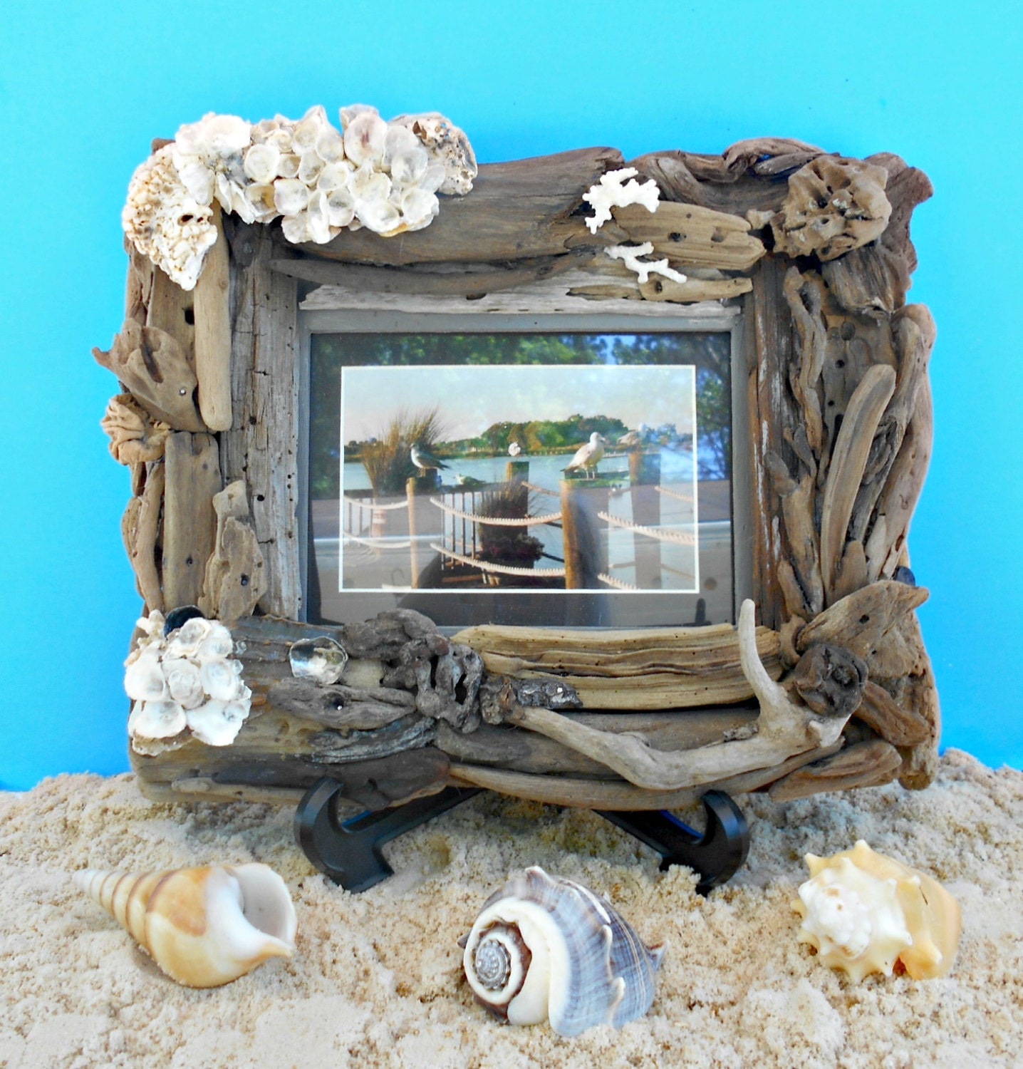 Driftwood Frame Ocean driftwood Picture Frame by BytheSeawithPolly