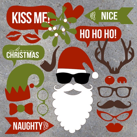 Christmas Photo Booth Props Collection – Printable Instant Download ...