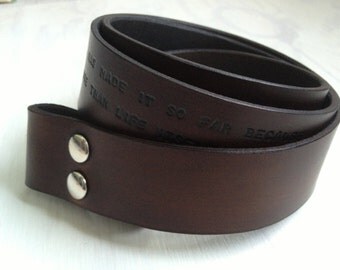 Custom Leather Belt with Personalized Engraving - Black/Brown/Tan Leather Belt with personalized message - Christmas gift - birthday present