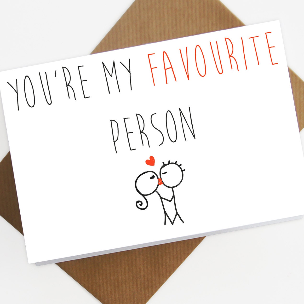 Youre My Favourite Person Greetings Card Cute Sweet By Siouxalice