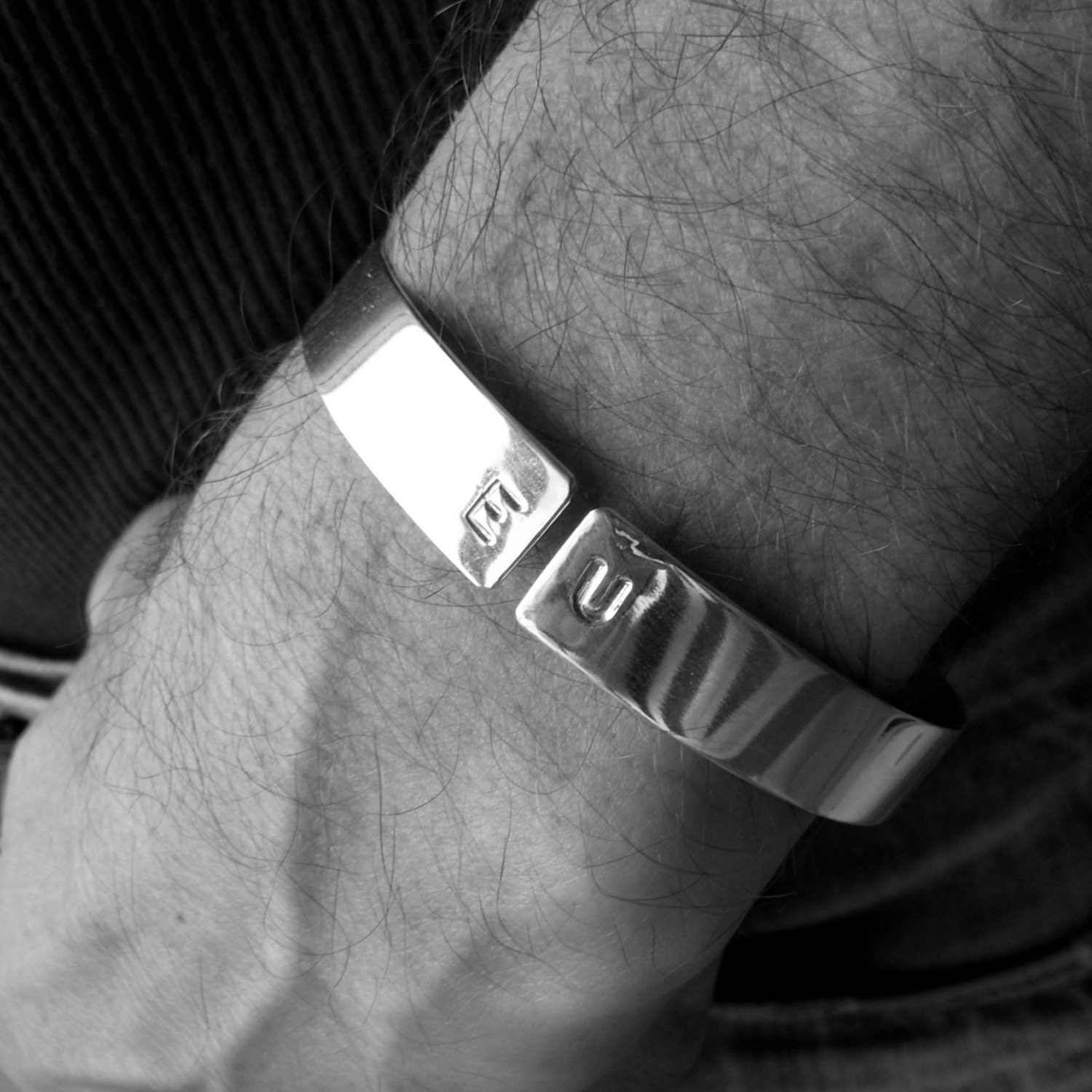 Men Bracelet. Personalized sterling silver bracelet. Mens cuff