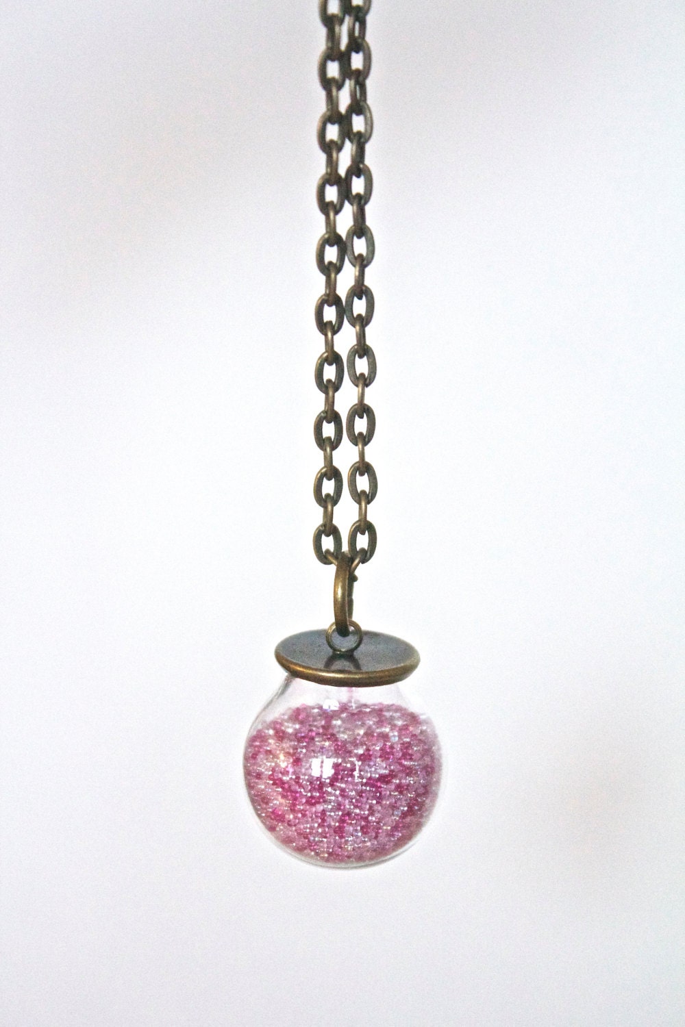 Crystal Ball Necklace Wish Necklace Glass by CuriousCityJewelry