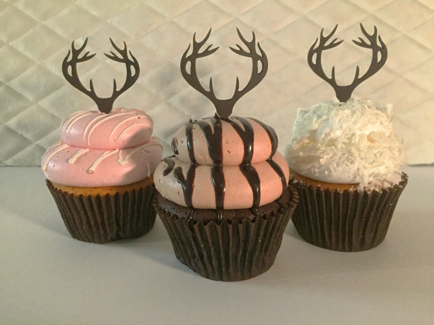 Antler Cupcake Topper Deer Cupcake Topper by PSWeddingsandEvents