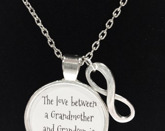 Grandma Gift, The Love Between A Grandmother And Grandson Is Eternal, Valentine Mother's Day Gift Necklace