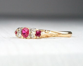 Items similar to Vintage Gold and Ruby Victorian Engagement Ring on Etsy