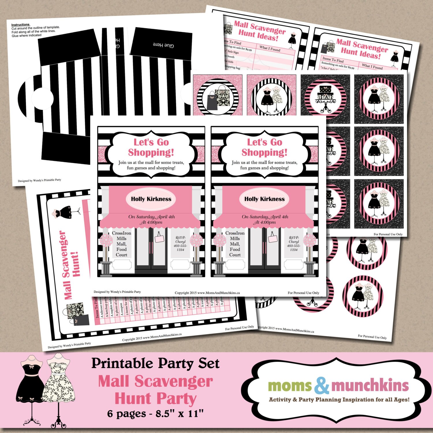 Mall Birthday Party Printables