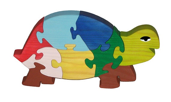 Wooden Tortoise Puzzle turtle wooden puzzles for by RikmaProducts