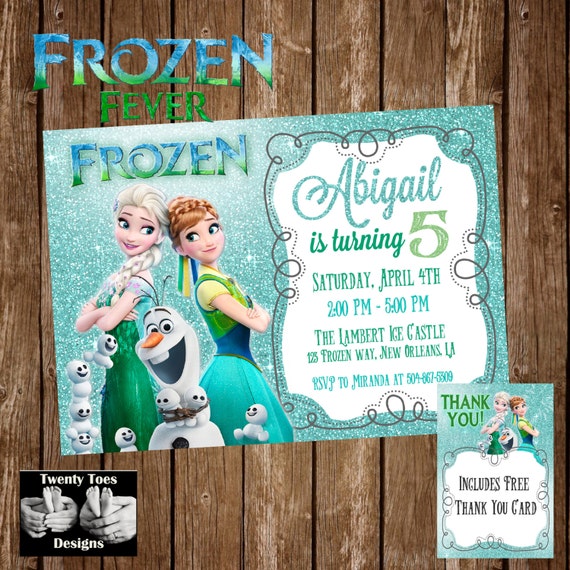 FROZEN FEVER Birthday Party Invitation Glitter Printable