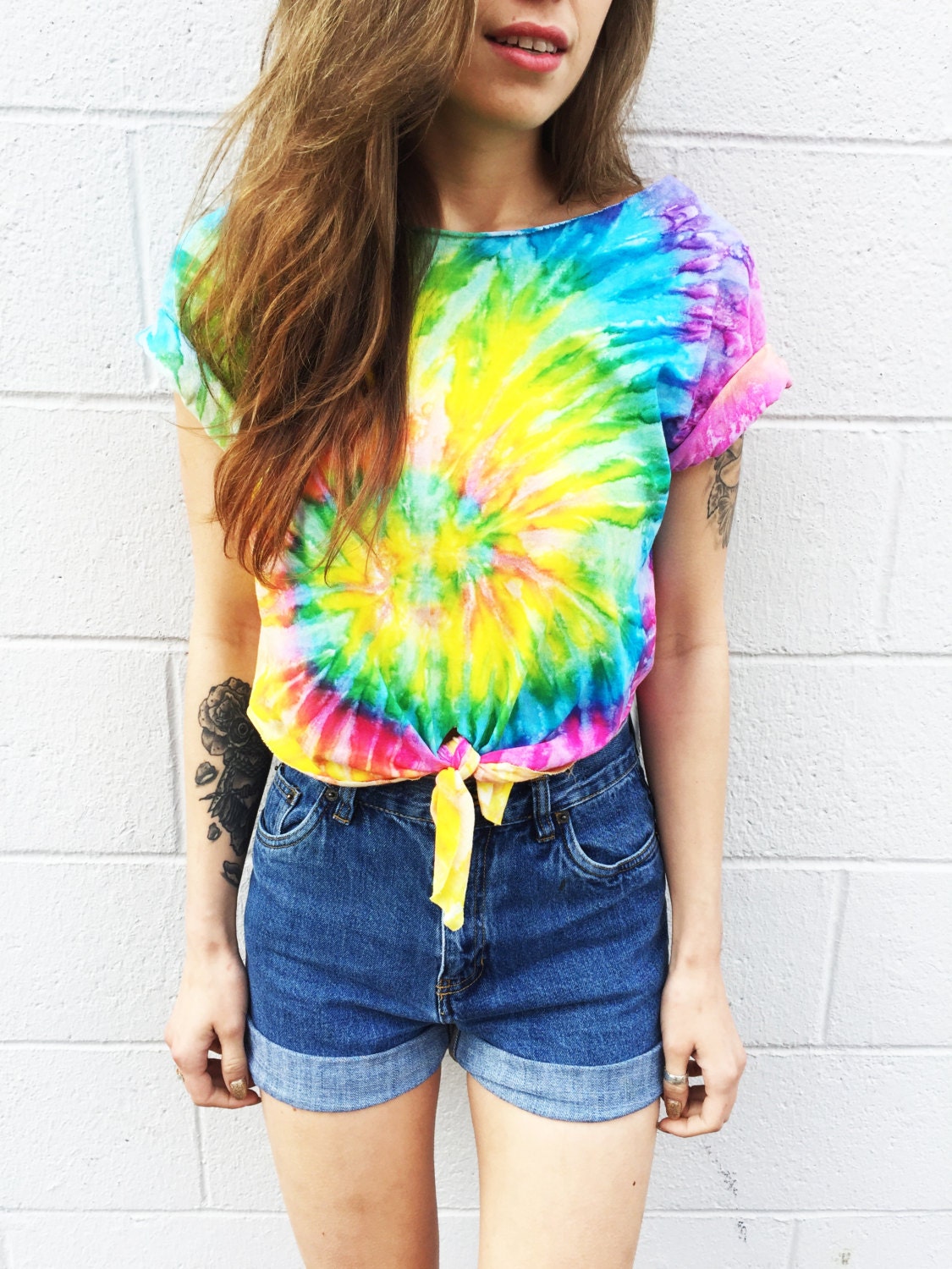 Tie Dye Crop Top Coachella Crop Top TieDye Tshirt by TheBohipstian