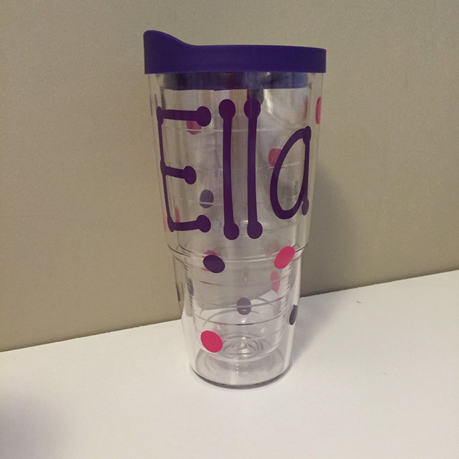 Personalized 24 oz. Tervis Tumbler with Polka Dots