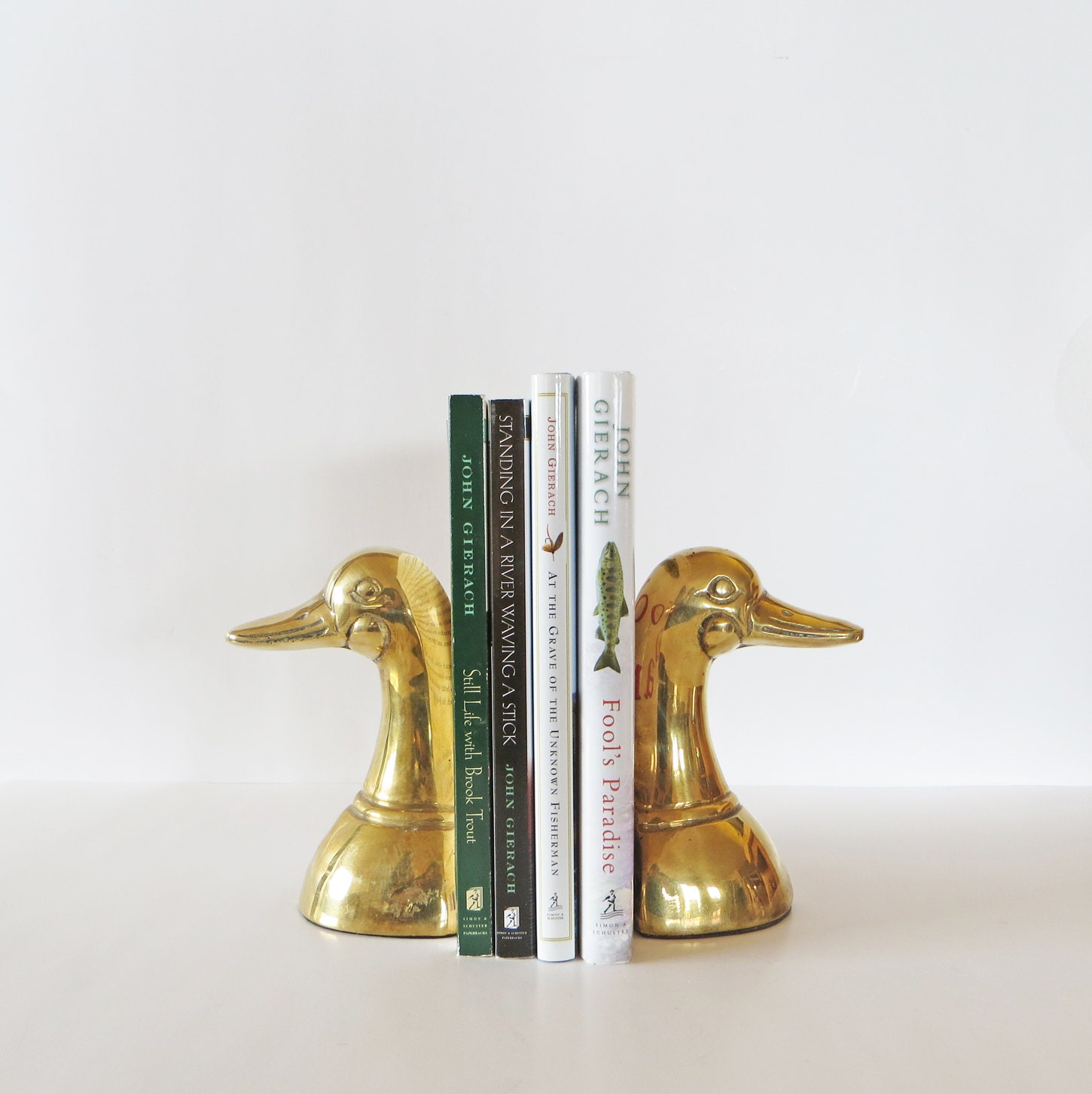 vintage brass duck bookends lemard