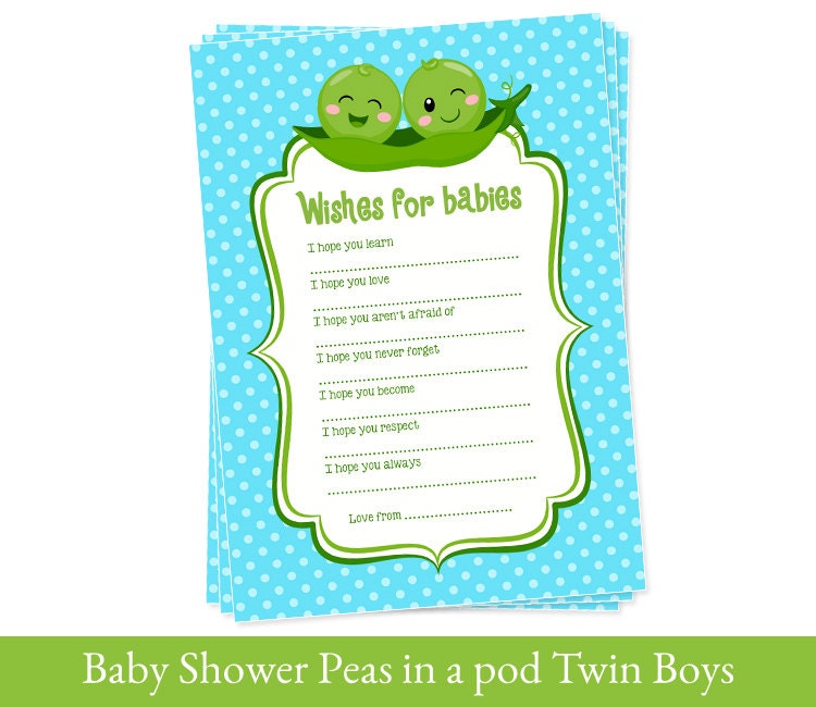 Twins wishes for baby cards Baby Shower printable Twin Boys