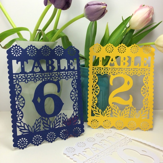 Papel Picado Table Numbers, Fiesta Decorations, Mexican Weddings