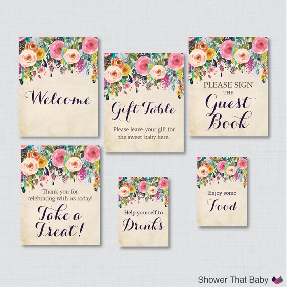 printable-floral-baby-shower-table-signs-six-signs-welcome