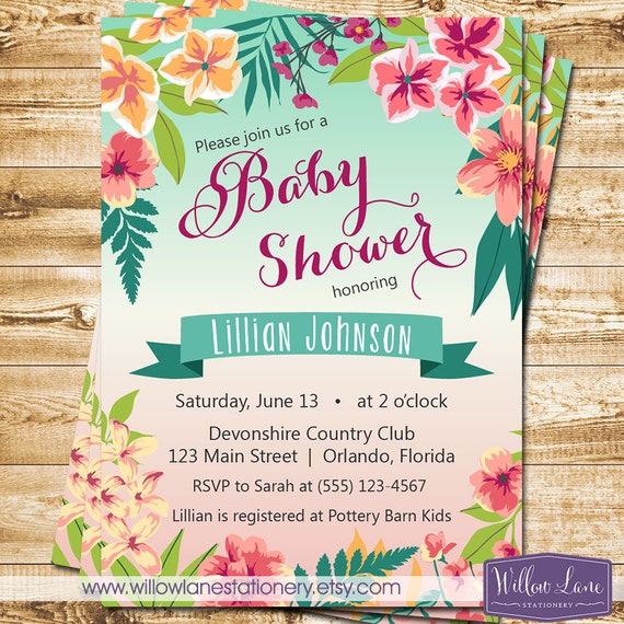 Free Printable Luau Baby Shower Invitations 1