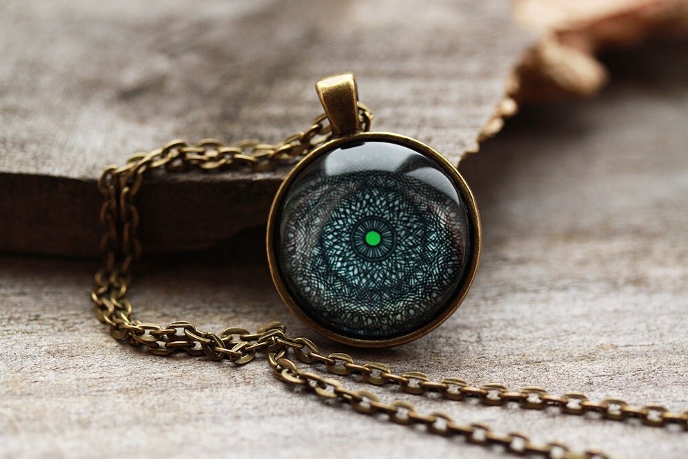 Mandala necklace Art pendant New Age jewelry Sacred geometry