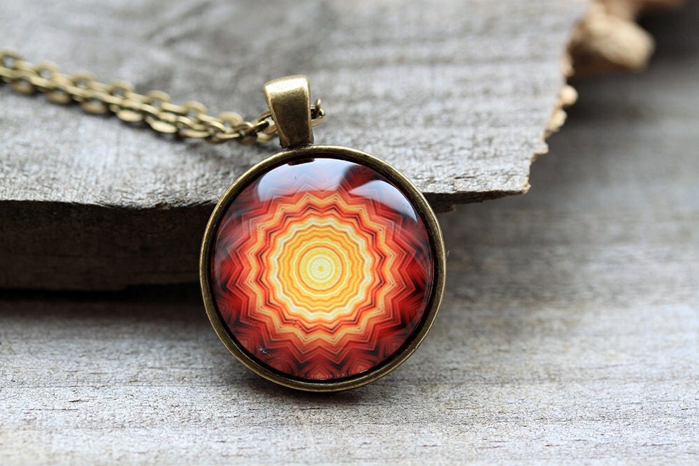 Sacred geometry talisman Art pendant New Age jewelry Mandala
