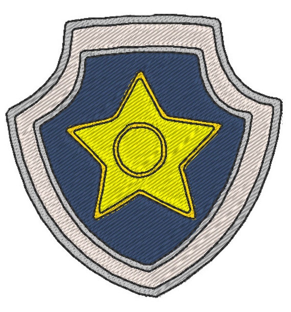 Paw Patrol - Chase badge - embroidery design