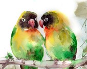 Love Birds Watercolor Painting Art Print, Watercolour Bird, Wall Art, Bird Illustration, Bird Art Love Birds Watercolor Painting Art Print, Watercolour Bird, Wall Art, Bird Illustration, Bird Art