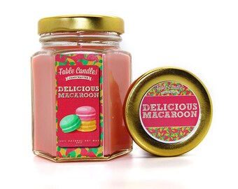 Delicious Macaron Scented Soy Candle | Handmade Scented Candle -- 4oz