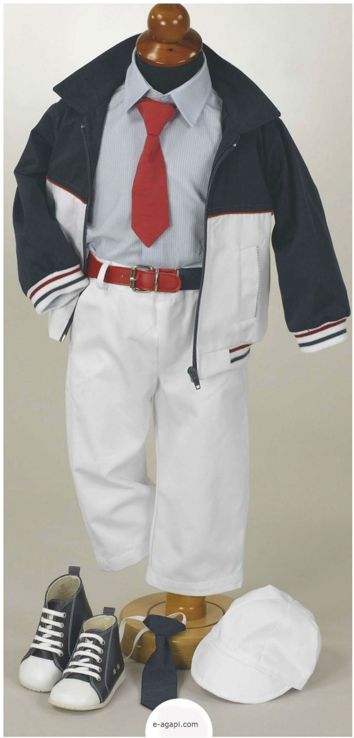 Greek Baptism costume Christening Baby boy outfit by