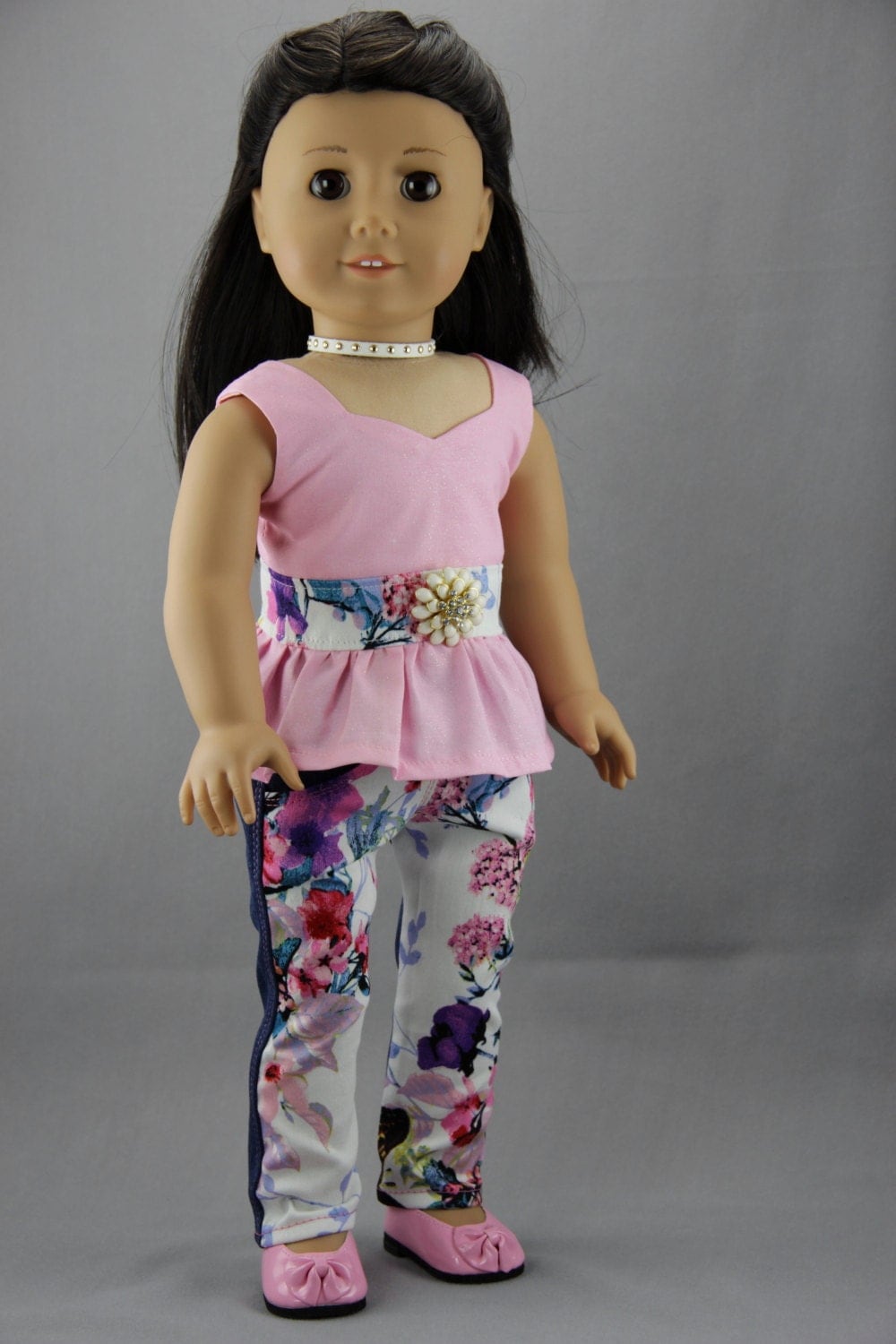 American Girl Doll Clothes Peplum Top Outfit W Free Choker 5843