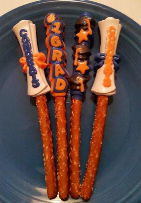 12 Chocolate Covered Graduation Pretzels