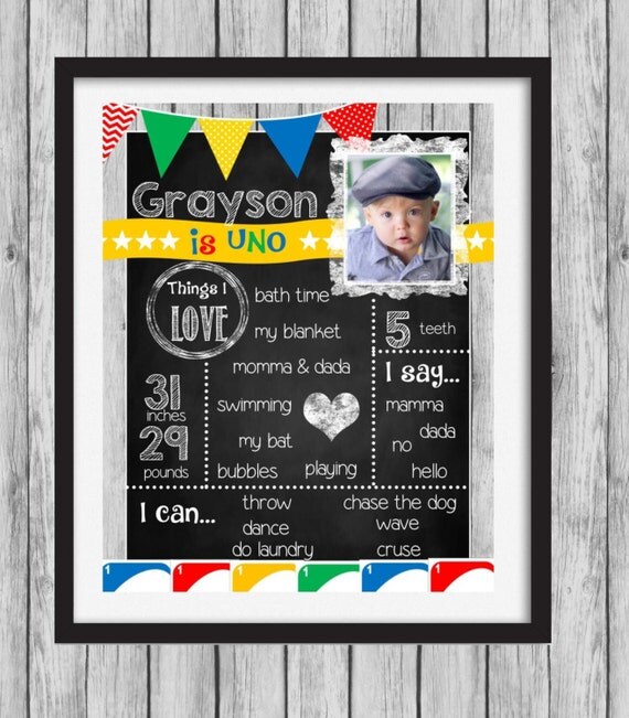 uno birthday chalkboard sign first birthday sign diy