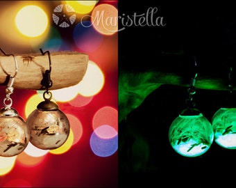 Seed jewelry, Seed earrings, Glow earrings, Wish jewelry, Glow jewelry, Glow dark jewelry, Glow in dark jewelry, Dandelion earrings.