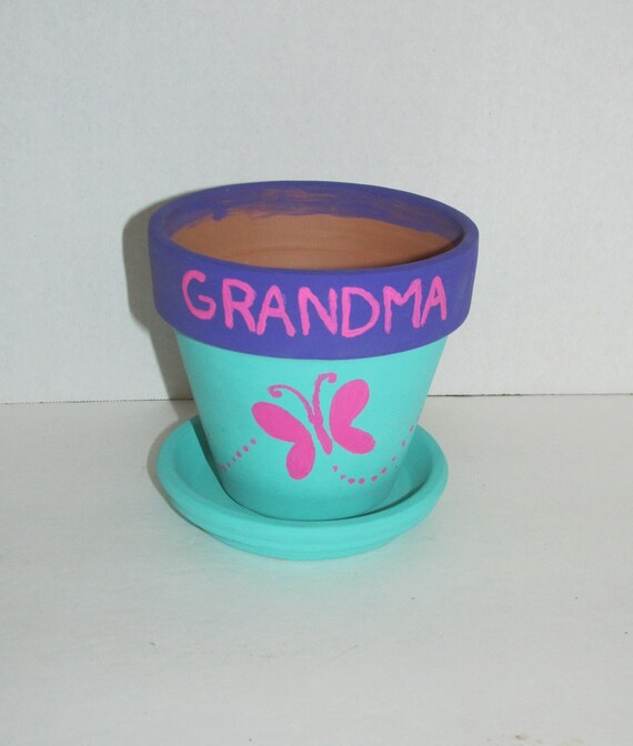 Items similar to Terra Cotta Grandma Flower Pot / 4.3 inch Flower pot