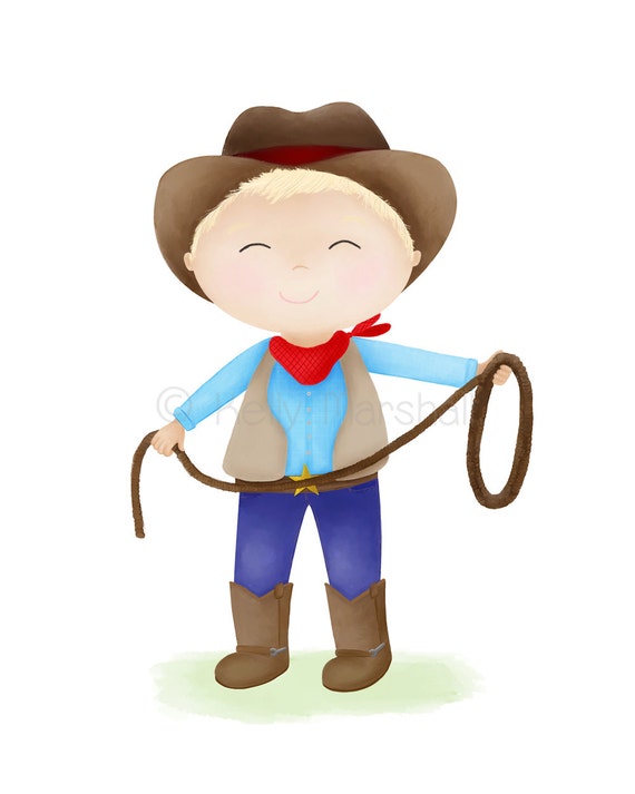 Little Cowboy Art Print Cowboy Decor Cowboy by SweetCheeksImages