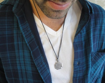 Men's Necklace - Men's Geometric Necklace - Men's Silver Necklace - Mens Jewelry - Necklaces For Men - Jewelry For Men - Gift for Him